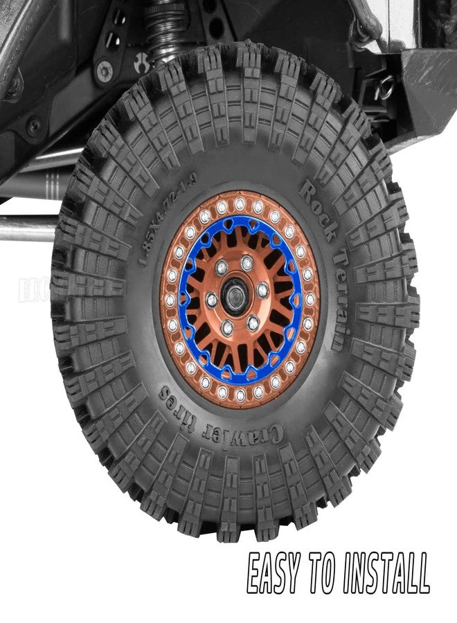 BRCatWPark 4Pcs RC 1.9 Wheel Tires for 1/10 TRX4 TRX6 SCX10 SCX10 II 90046 SCX10 III AXI03007 SCX10 Pro Gen7/8 D90 VS4-10 MST CFX RC Crawler Car,12mm Hex Wheels Rims and Rubber Tires w/Sponge,Brown - Image 3